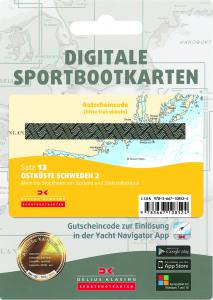 Delius Klasing digitale Karten als Gutscheincode-Karten, Satz 12: Ostküste Schweden 2/AUSVERKAUFT