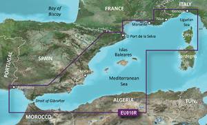 Garmin BlueChart g3 HXEU010R Mediterranean Sea, Genova-Ayamonte