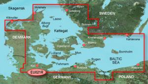 Garmin BlueChart g3 HXEU021R Denmark East & Sweden Southeast / Dänemark Ost & Schweden Südost