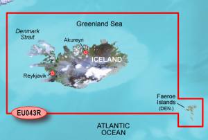 Garmin BlueChart g3 HXEU043R Iceland & Faeroe Islands / Island & Färöer Inseln