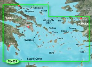 Garmin  BlueChart g3 Vision VEU450S elektronische Seekarte Athen & Kykladen