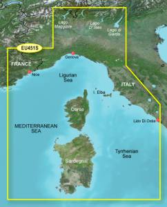 Garmin  BlueChart g3 Vision VEU451S elektronische Seekarte Ligurisches Meer und Korsika & Sardinien