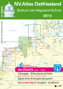 Sportbootkarten Nordsee Serie 13 (2023) Ostfriesische Inseln, Borkum bis Helgoland & Ems