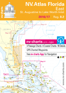 NV-Verlag Seekarten Sportbootkarten Florida, East, St. Augustine to Lake Worth Inlet 8.2 (2016/2017)