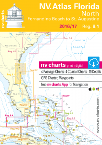 NV-Verlag Seekarten Sportbootkarten Florida North, Fernandia Beach to St. Augustine 8.1 (2016/2017)