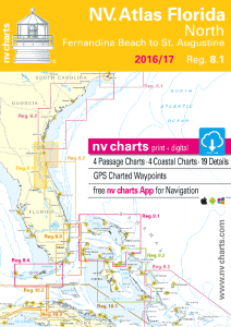 NV-Verlag Seekarten Sportbootkarten Florida North, Fernandia Beach to St. Augustine 8.1 (2016-2020)