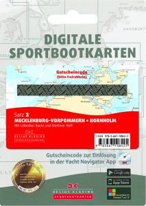 Delius Klasing digitale Karten als Gutscheincode-Karten, Satz 2: Mecklenburg - Vorpommern - Bornholm