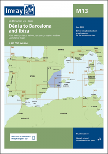 Imray Seekarten Dénia to Barcelona and Ibiza M13