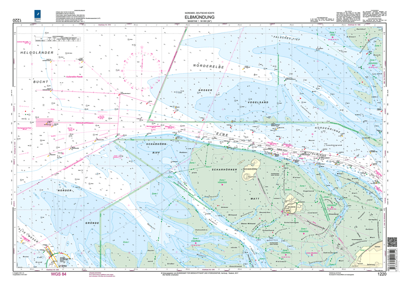 BSH Seekarte Nr. 1220 Elbmündung, BSH, Elbmündung, BSH Seekarte Nr. 1220 Elbmündung, BSH, Elbmündung,