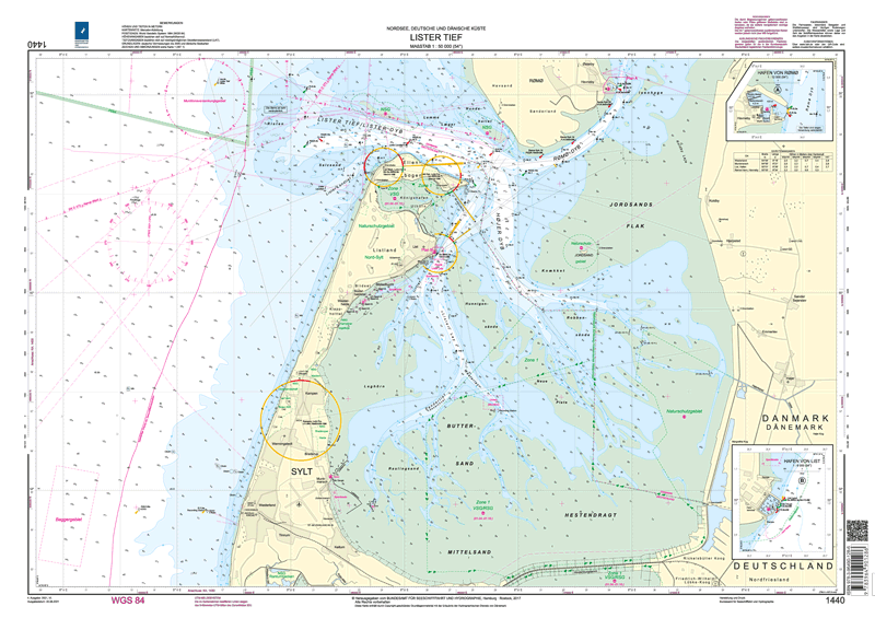 BSH Seekarte Nr. 1440 Lister Tief, Seekarten Nordsee