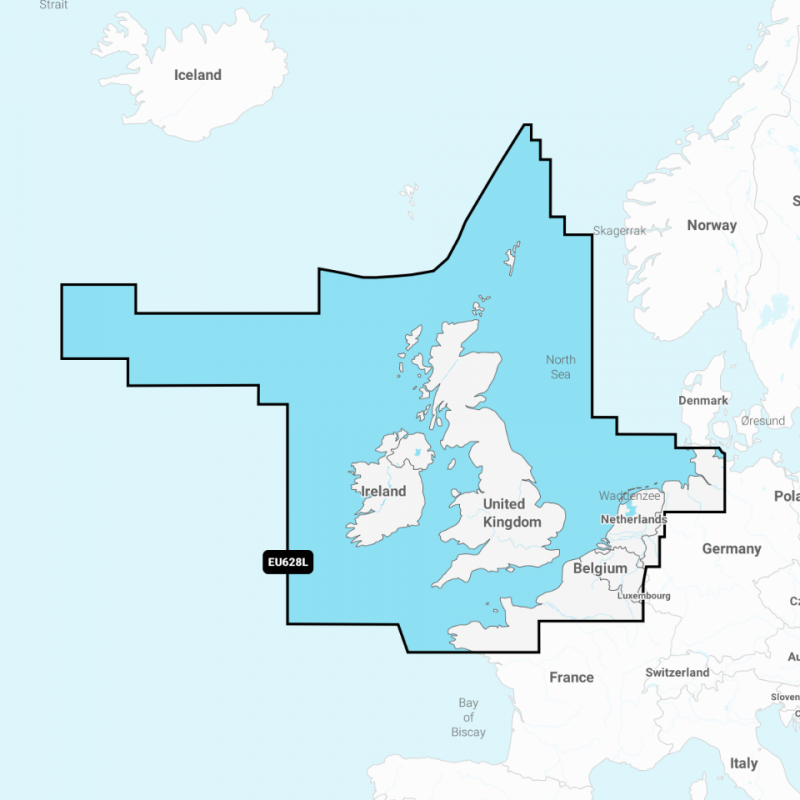 Carte Marine Navionics Plus 28XG – Royaume-Uni, Irlande, Manche, Belgique, Pays-Bas – Cartes Nautiques HD Et SonarChart, Mises à Jour 12 Mois, SD/MSD
