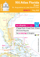 NV-Verlag Seekarten Sportbootkarten Florida, East, St. Augustine to Lake Worth Inlet 8.2 (2016/2017)