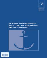 On Board Training Record Book (TRB) for Navigational Officer